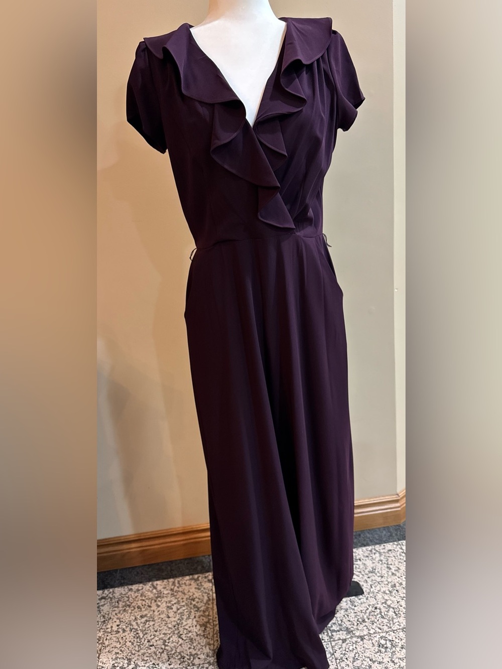 Gabby Skye | Wide-Leg Jumpsuit | Deep Plum | 12